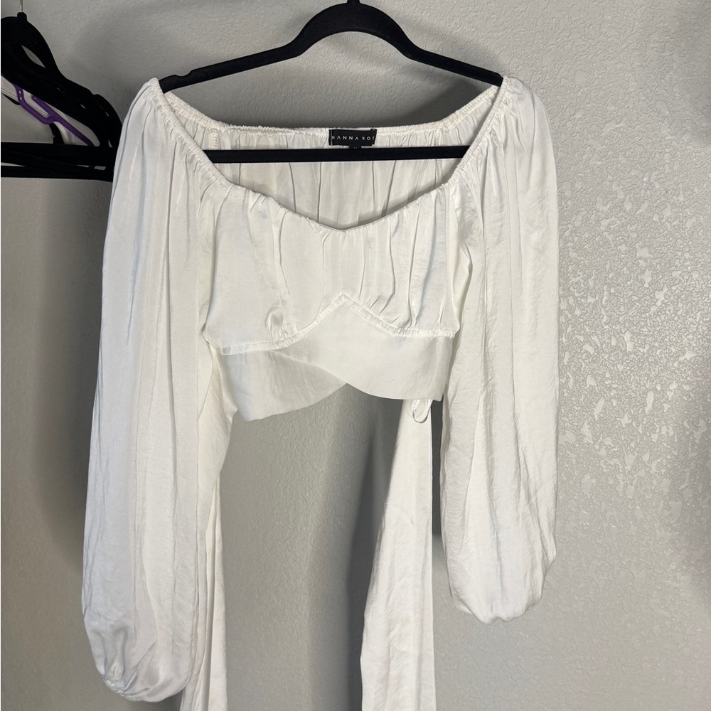 Elegant White wrap Blouse